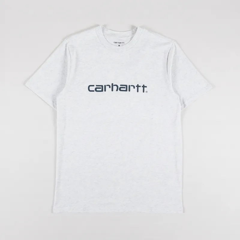 Carhartt WIP Script T Shirt Ash Heather Duck Blue