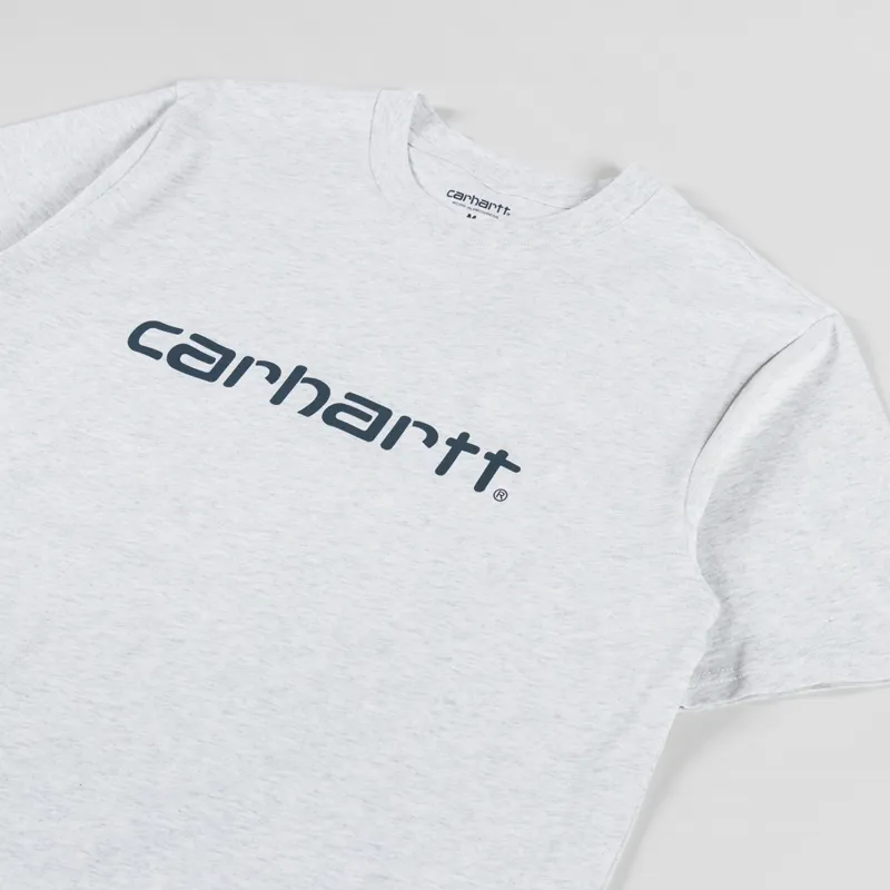 Carhartt WIP Script T Shirt Ash Heather Duck Blue-1