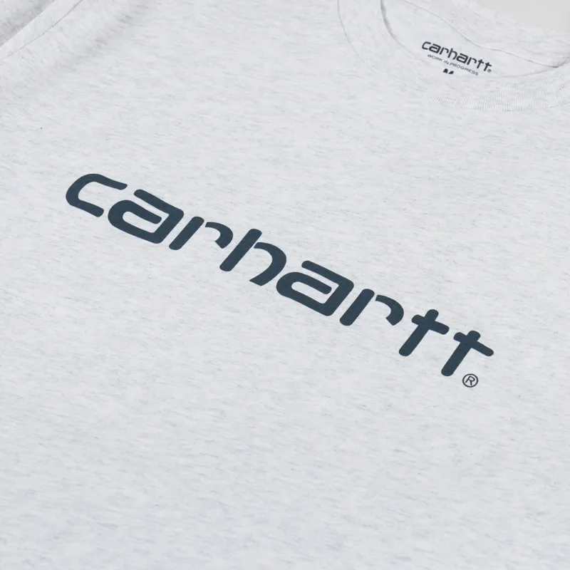Carhartt WIP Script T Shirt Ash Heather Duck Blue-2