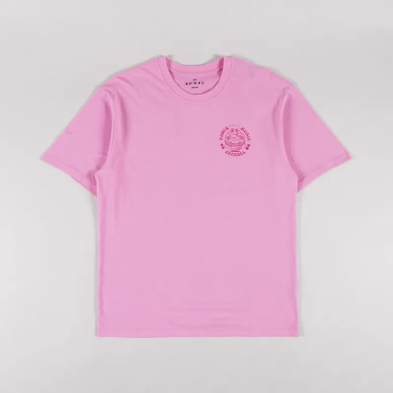 Edwin Music Channel T Shirt Begonia Pink-1