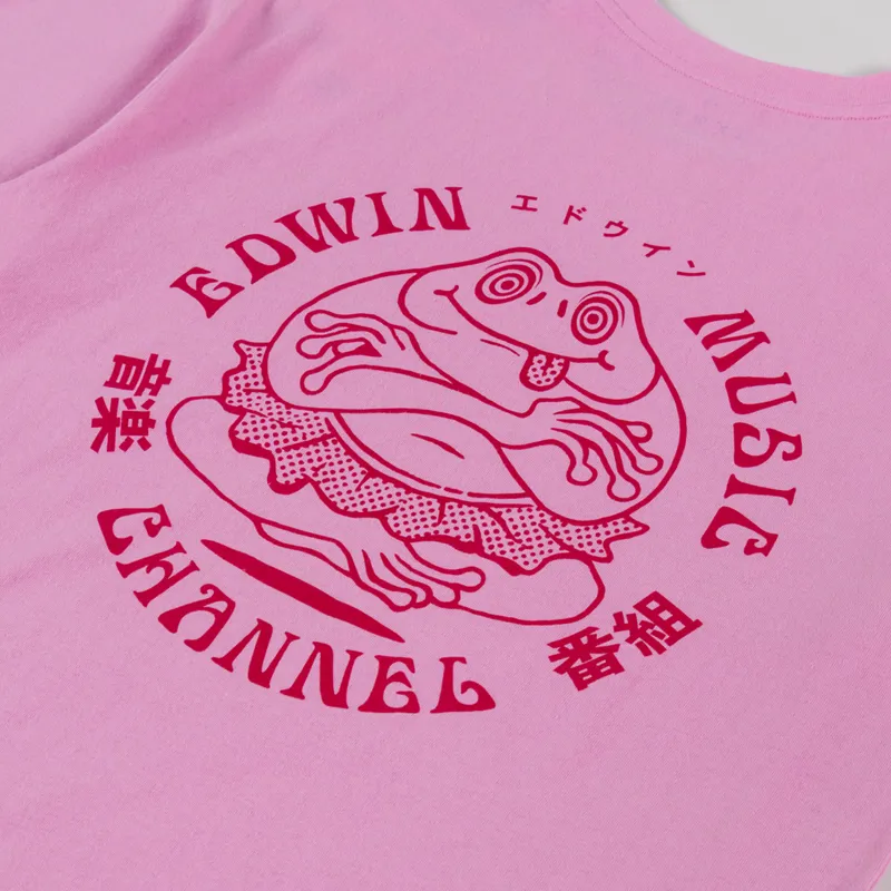 Edwin Music Channel T Shirt Begonia Pink-4