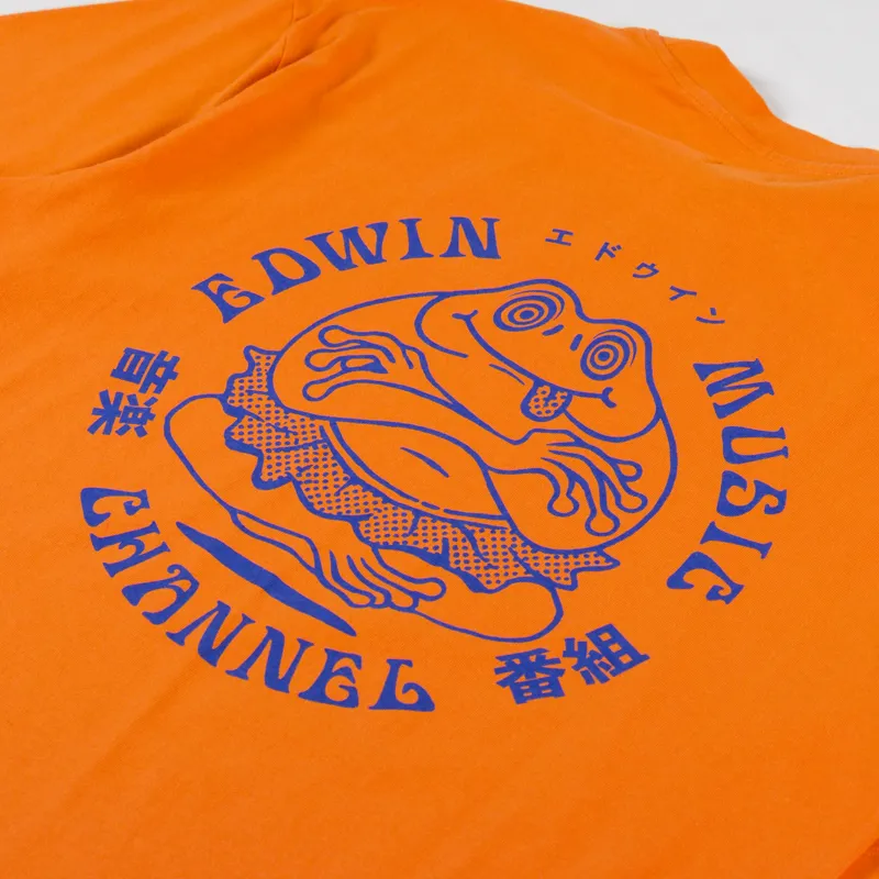 Edwin Music Channel T Shirt Orange Tiger-4