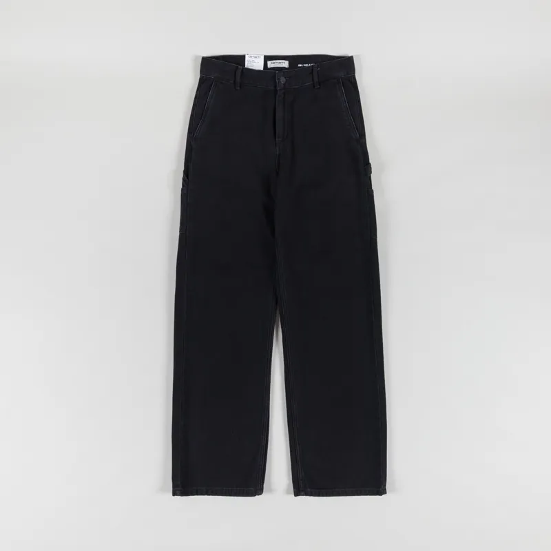 Carhartt WIP Womens Pierce Pant Straight Black Stone Washed-1