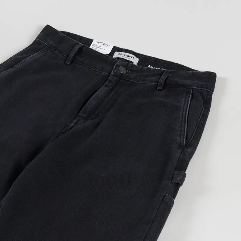Carhartt WIP Womens Pierce Pant Straight Black Stone Washed-4