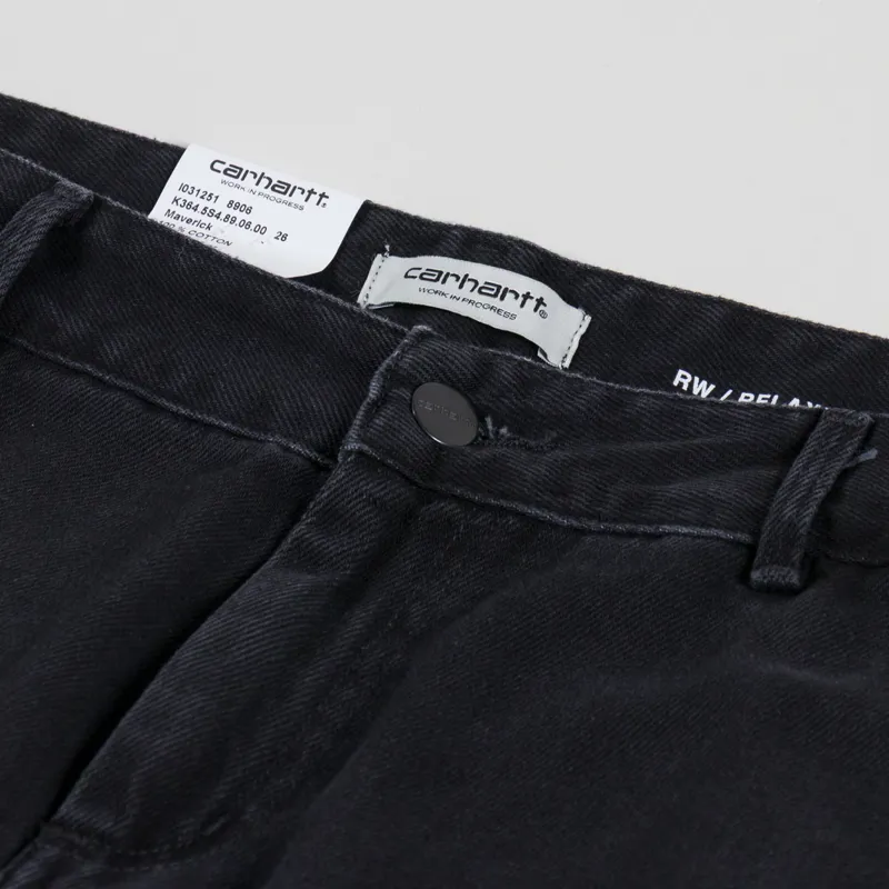 Carhartt WIP Womens Pierce Pant Straight Black Stone Washed-7