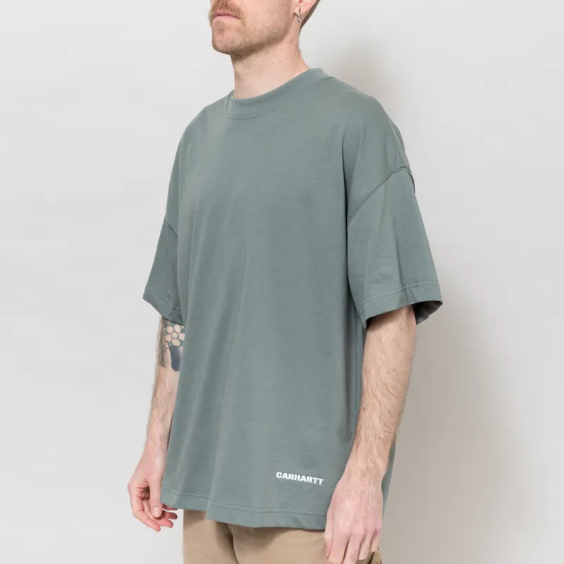 Carhartt WIP Link Script T Shirt Velvet Green White-1