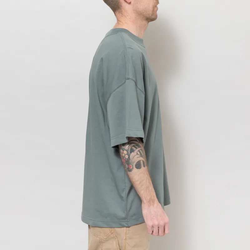 Carhartt WIP Link Script T Shirt Velvet Green White-4