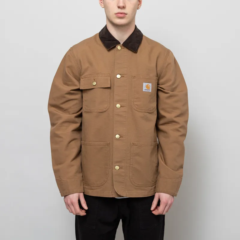 Carhartt WIP Michigan Summer Coat Hamiliton Brown Tobacco Rinsed