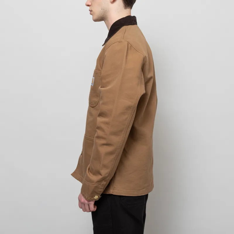 Carhartt WIP Michigan Summer Coat Hamiliton Brown Tobacco Rinsed-2