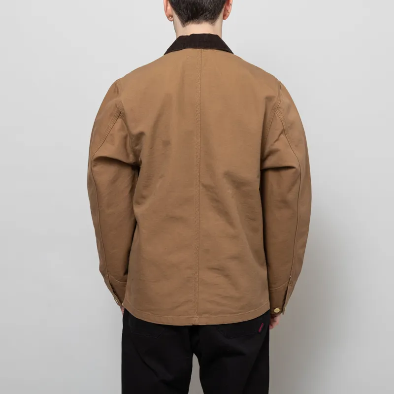 Carhartt WIP Michigan Summer Coat Hamiliton Brown Tobacco Rinsed-3