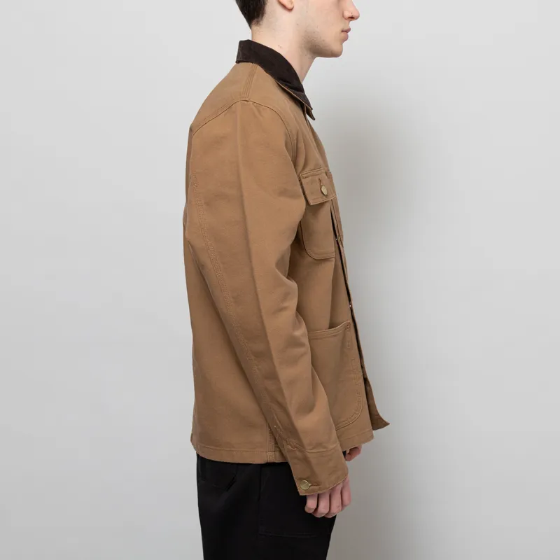 Carhartt WIP Michigan Summer Coat Hamiliton Brown Tobacco Rinsed-4