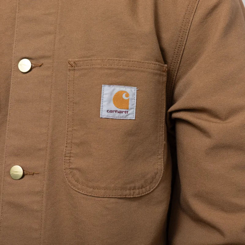 Carhartt WIP Michigan Summer Coat Hamiliton Brown Tobacco Rinsed-6