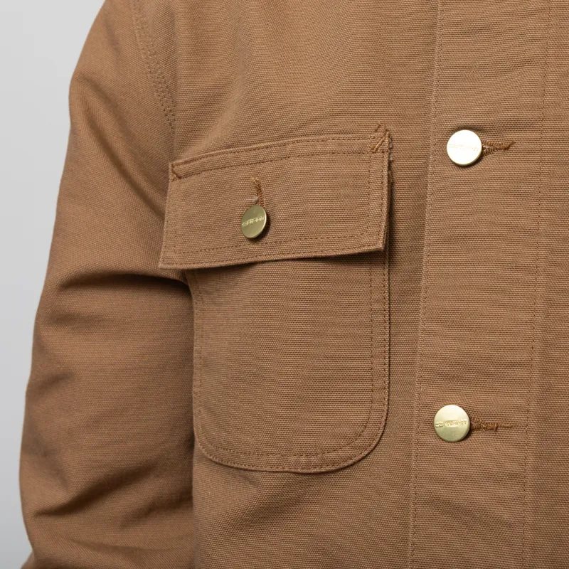 Carhartt WIP Michigan Summer Coat Hamiliton Brown Tobacco Rinsed-7