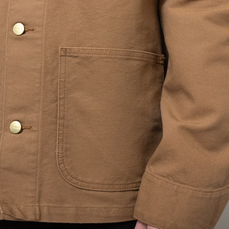 Carhartt WIP Michigan Summer Coat Hamiliton Brown Tobacco Rinsed-8