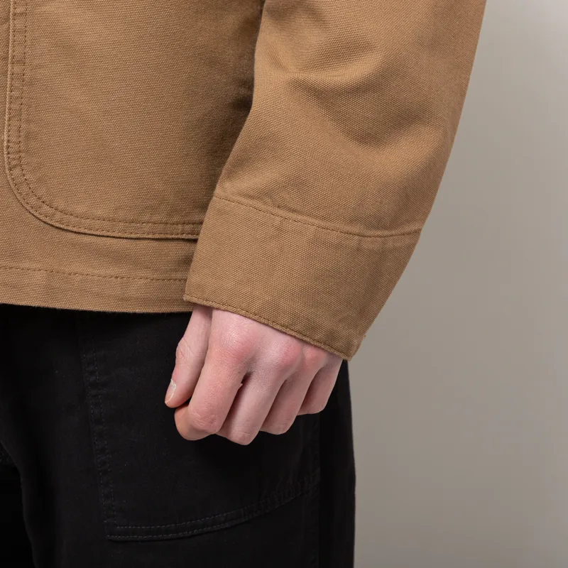 Carhartt WIP Michigan Summer Coat Hamiliton Brown Tobacco Rinsed-9