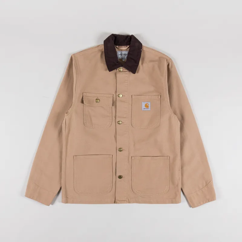 Carhartt WIP Michigan Coat Dusty H Brown Tobacco Rinsed