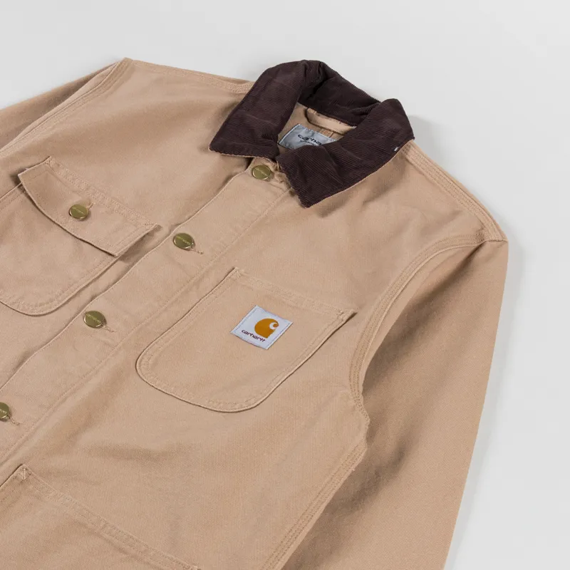 Carhartt WIP Michigan Coat Dusty H Brown Tobacco Rinsed-3