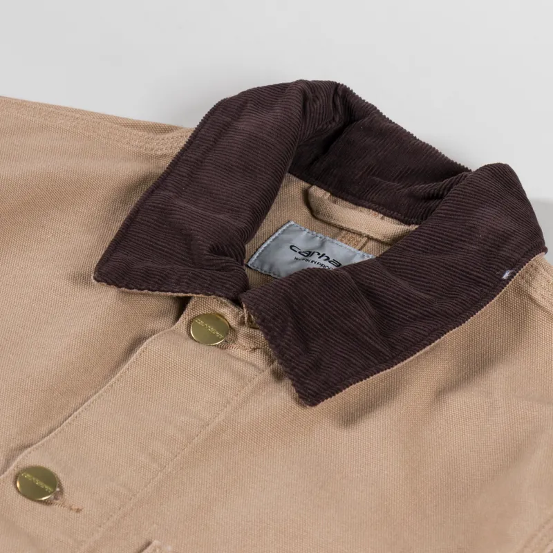 Carhartt WIP Michigan Coat Dusty H Brown Tobacco Rinsed-6