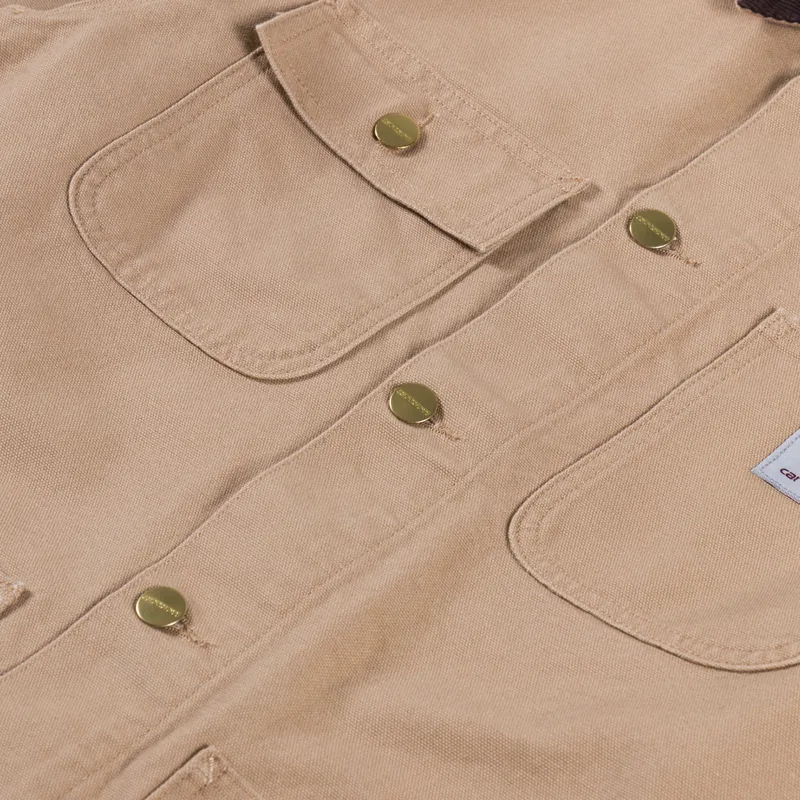 Carhartt WIP Michigan Coat Dusty H Brown Tobacco Rinsed-9