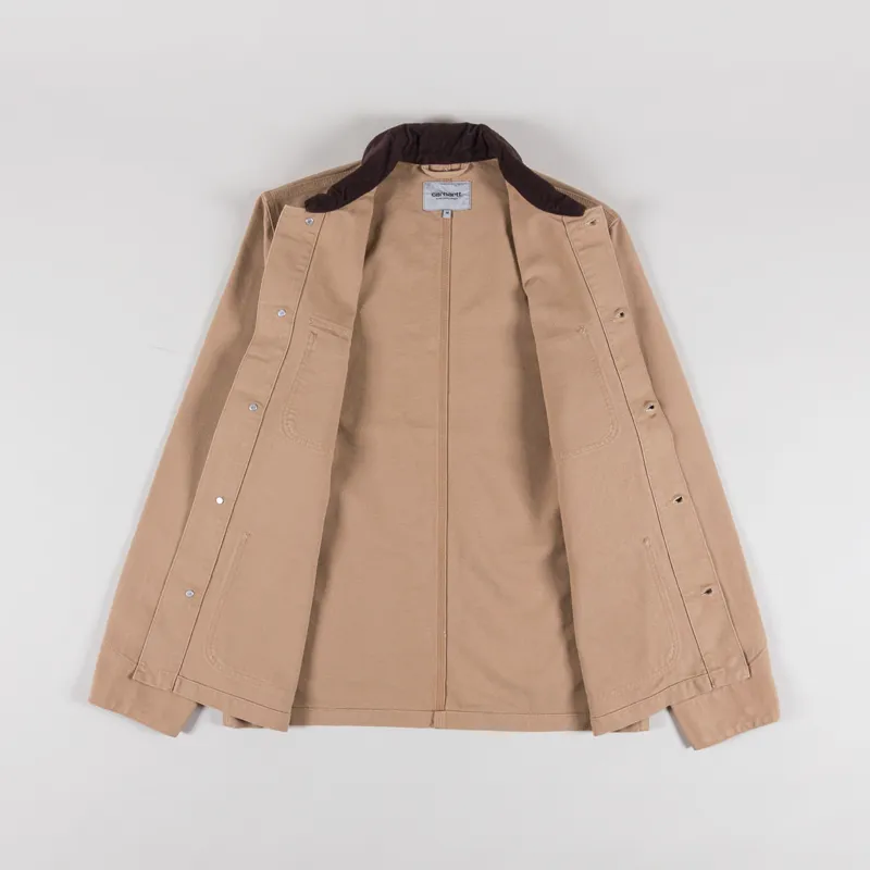 Carhartt WIP Michigan Coat Dusty H Brown Tobacco Rinsed-1