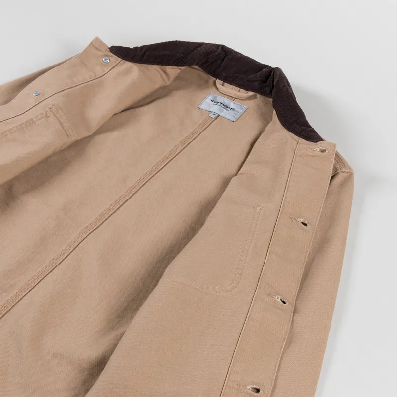Carhartt WIP Michigan Coat Dusty H Brown Tobacco Rinsed-4