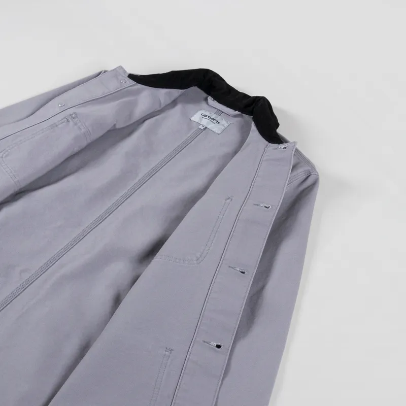 Carhartt WIP Mens Michigan Chore Coat Yosemite Grey Black Carhartt WIP Mens Michigan Chore Coat Yosemite Grey Black