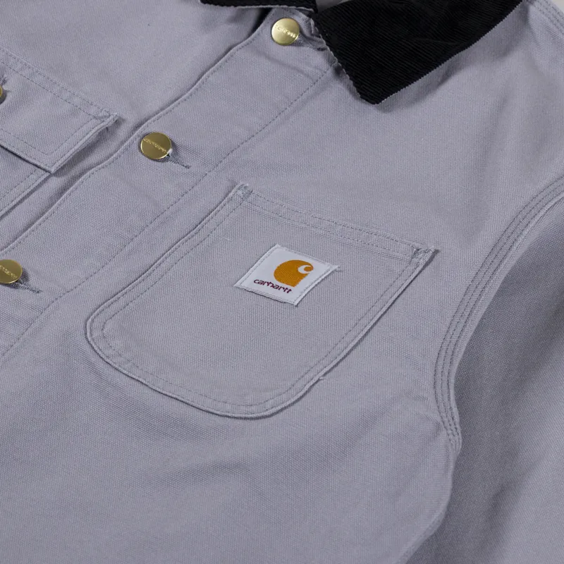 Carhartt WIP Mens Michigan Chore Coat Yosemite Grey Black Carhartt WIP Mens Michigan Chore Coat Yosemite Grey Black