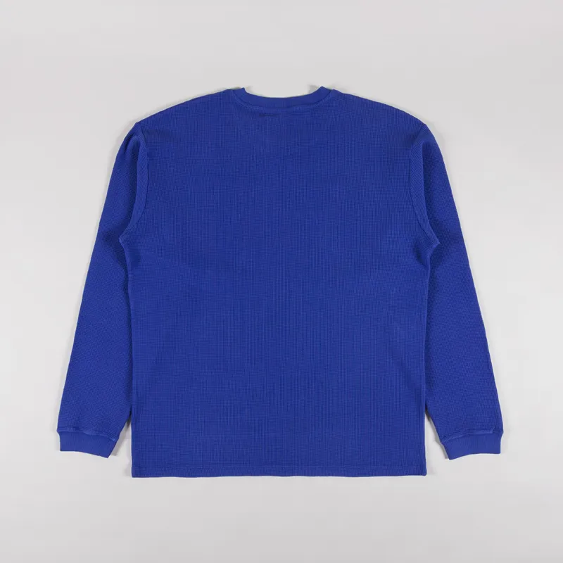 Edwin Waffle Dizzy Long Sleeve T Shirt Deep Ultramarine-1