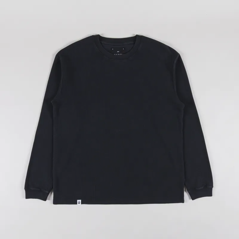 Edwin Waffle Dizzy Long Sleeve T Shirt Black