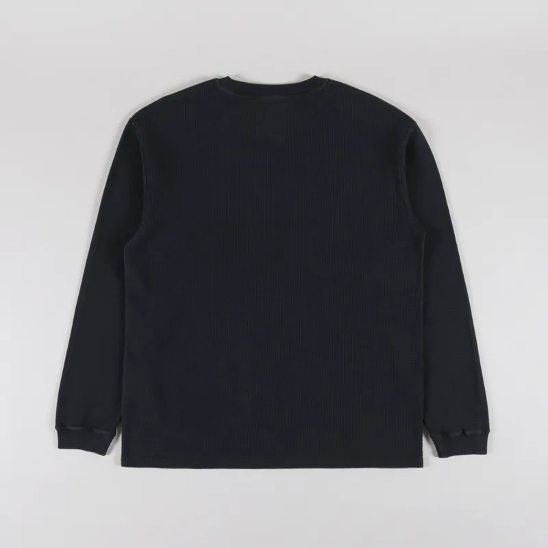 Edwin Waffle Dizzy Long Sleeve T Shirt Black-1