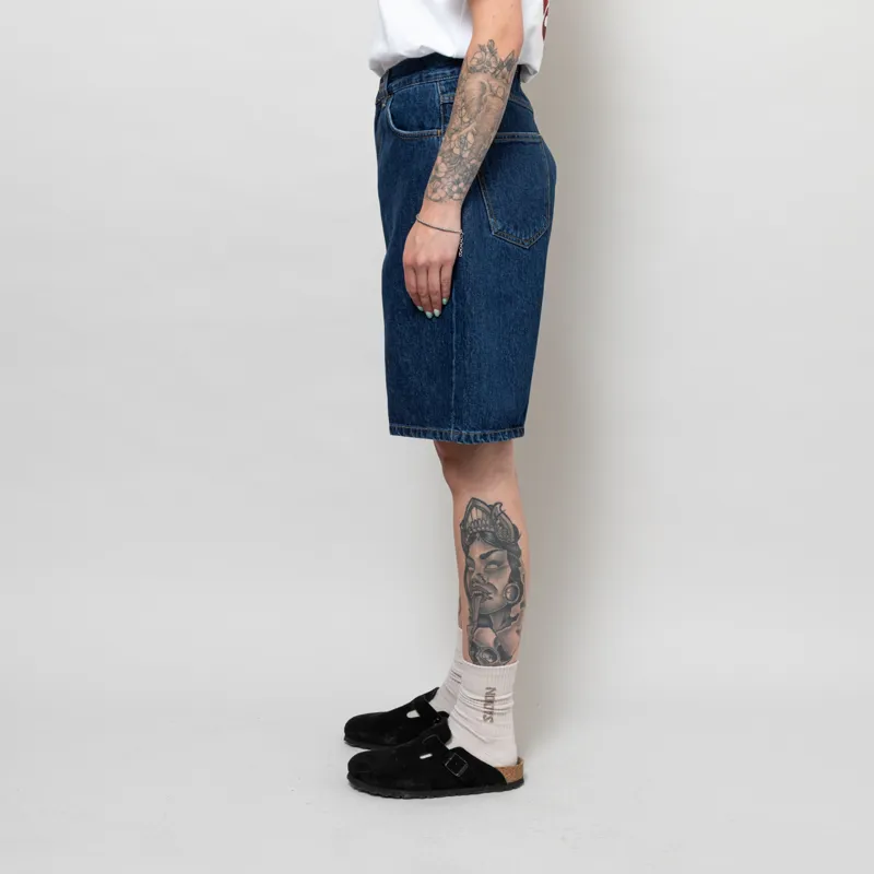 Carhartt WIP Womens Brandon Shorts Blue Stone Washed-2