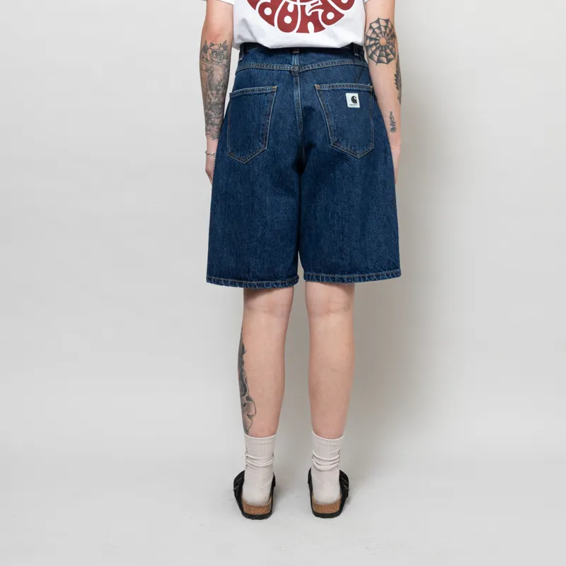 Carhartt WIP Womens Brandon Shorts Blue Stone Washed-3