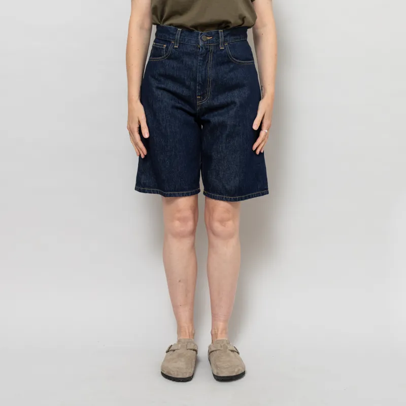Carhartt WIP Womens Brandon Shorts Blue Rinsed
