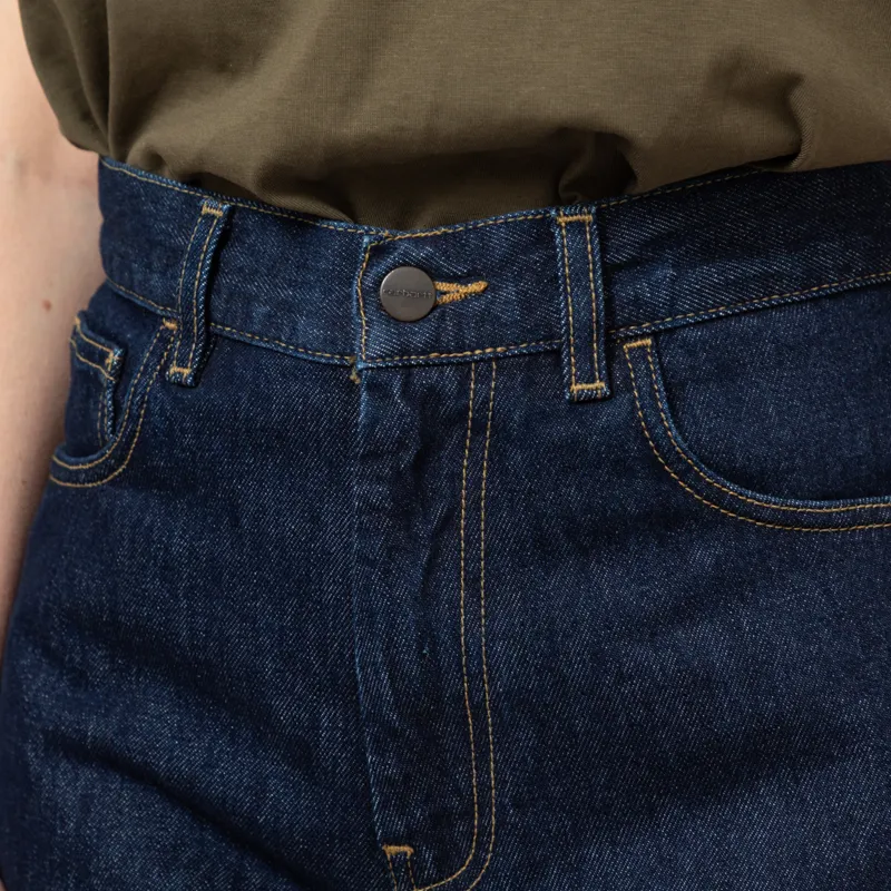 Carhartt WIP Womens Brandon Shorts Blue Rinsed-9