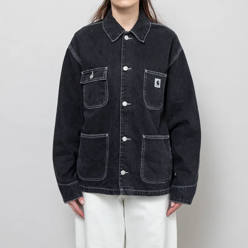 Carhartt WIP Womens OG Michigan Coat Black Stonewashed