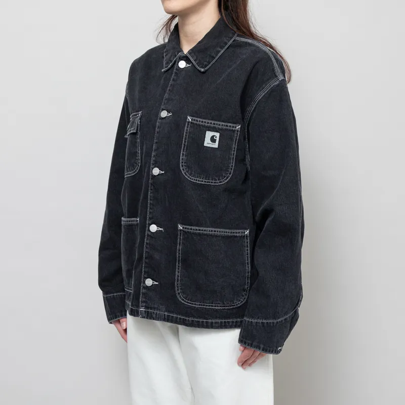 Carhartt WIP Womens OG Michigan Coat Black Stonewashed-1