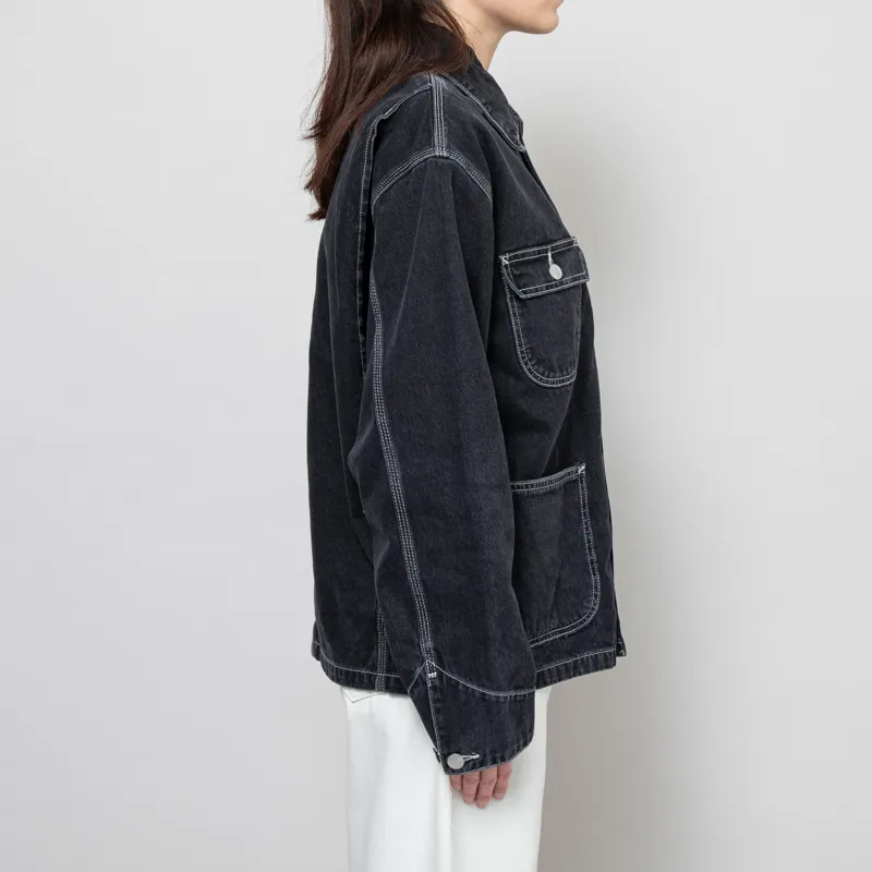 Carhartt WIP Womens OG Michigan Coat Black Stonewashed-4