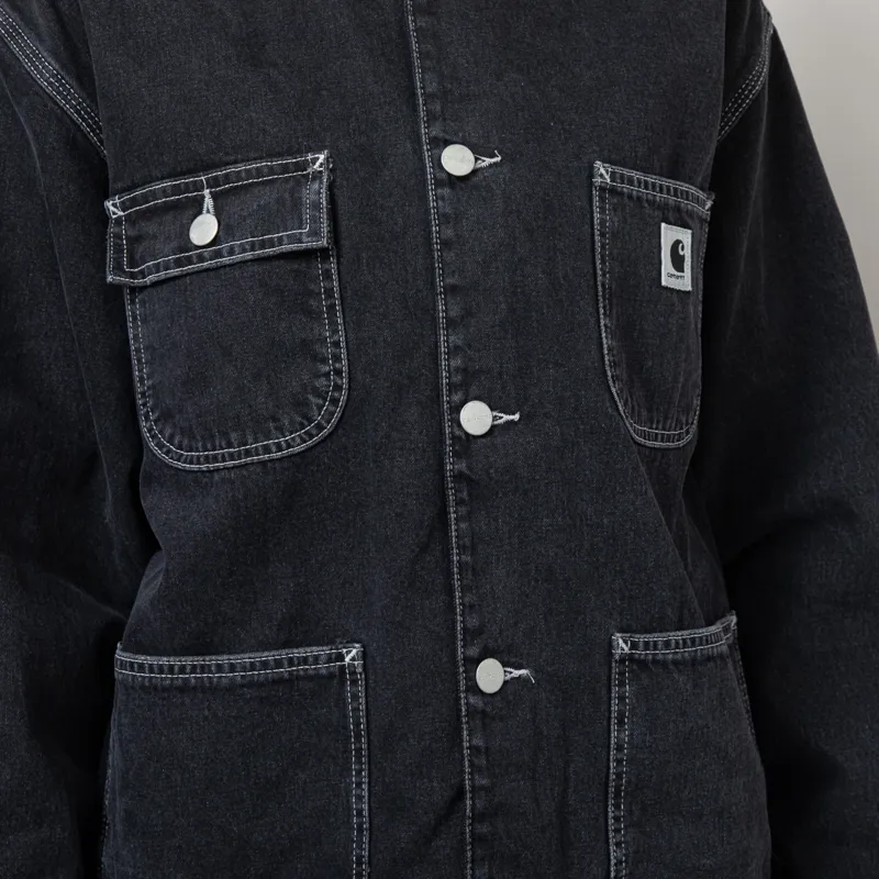 Carhartt WIP Womens OG Michigan Coat Black Stonewashed-5