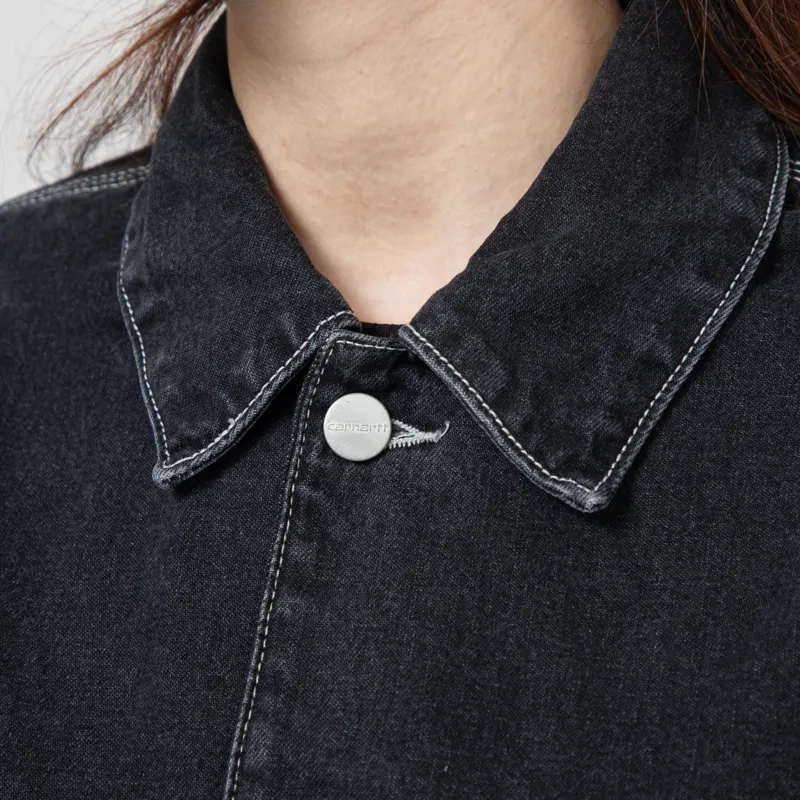 Carhartt WIP Womens OG Michigan Coat Black Stonewashed-6