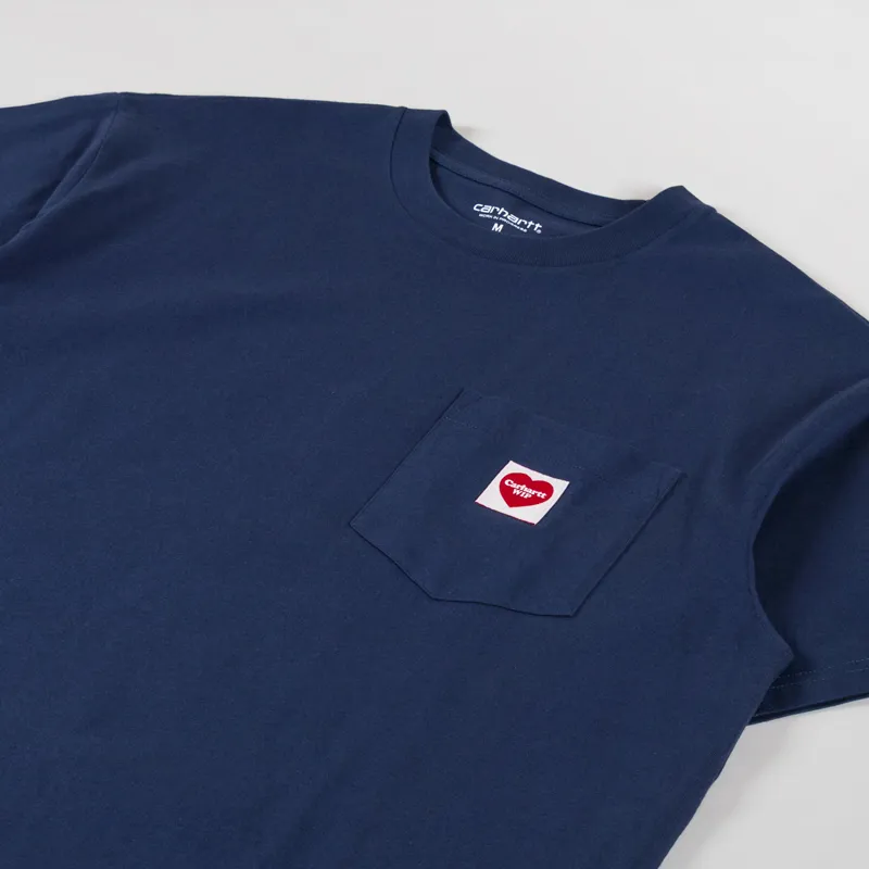 Carhartt WIP Pocket Heart T Shirt Blue-1