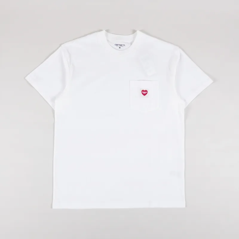 Carhartt WIP Pocket Heart T Shirt White Red