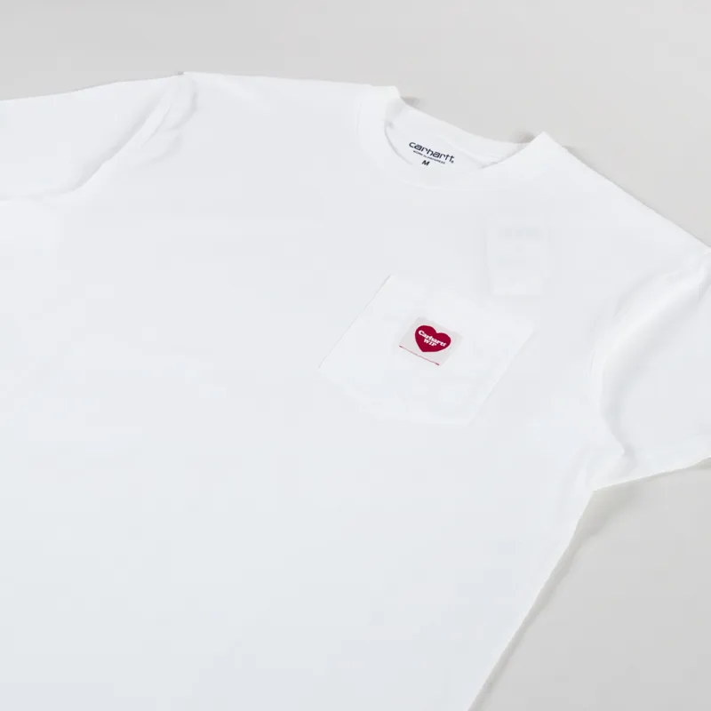 Carhartt WIP Pocket Heart T Shirt White Red-1