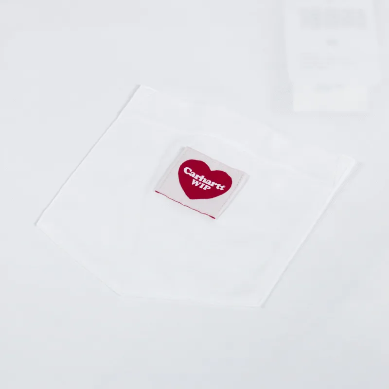 Carhartt WIP Pocket Heart T Shirt White Red-2