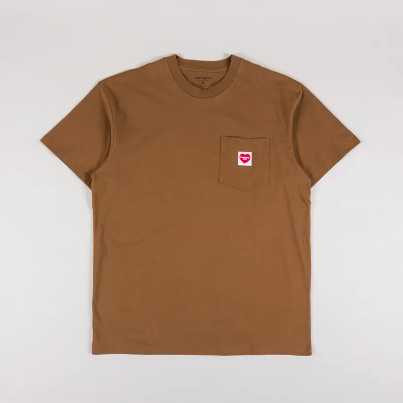 Carhartt WIP Pocket Heart T Shirt Hamilton Brown