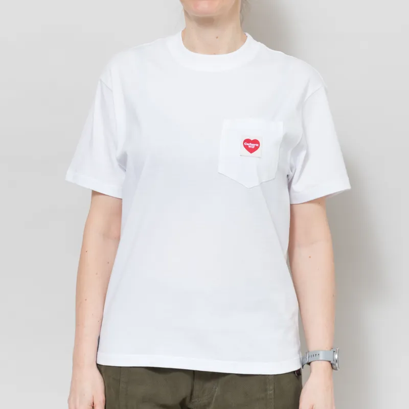 Carhartt WIP Womens Pocket Heart T Shirt White Red