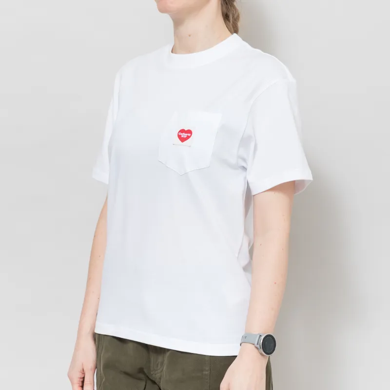 Carhartt WIP Womens Pocket Heart T Shirt White Red-1