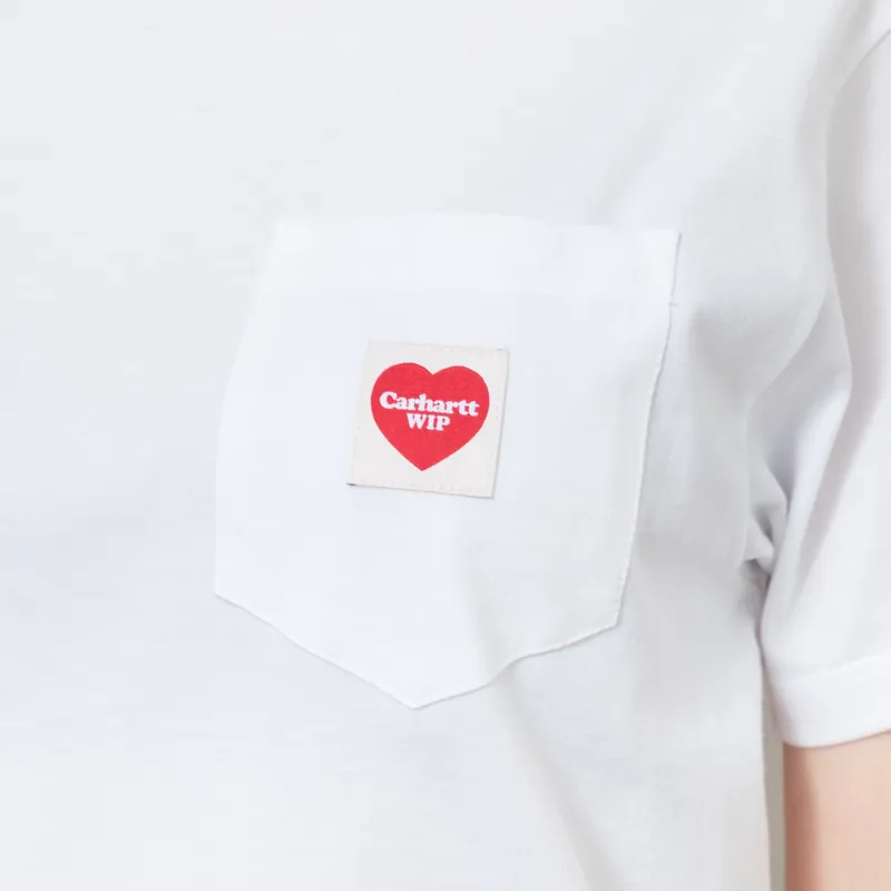 Carhartt WIP Womens Pocket Heart T Shirt White Red-6