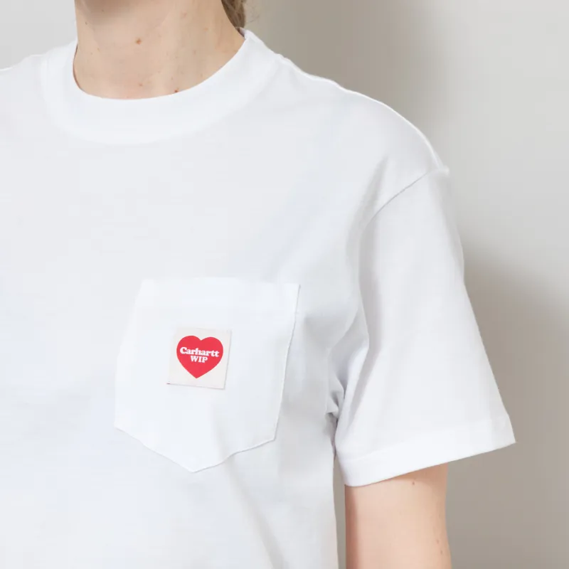Carhartt WIP Womens Pocket Heart T Shirt White Red-5