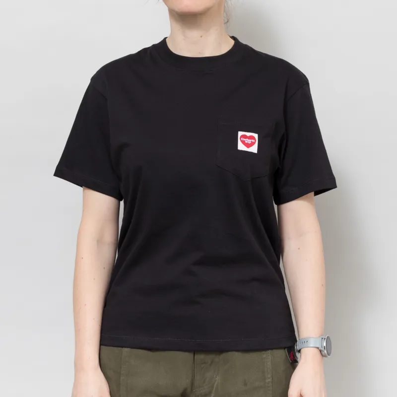 Carhartt WIP Womens Pocket Heart T Shirt Ash Heather Red