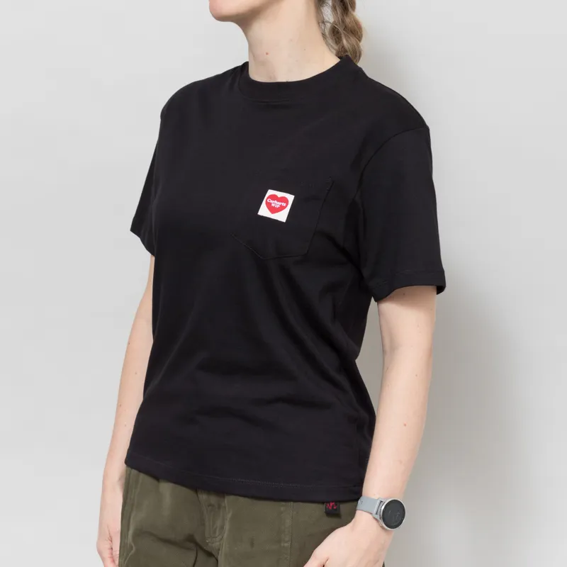 Carhartt WIP Womens Pocket Heart T Shirt Ash Heather Red-1